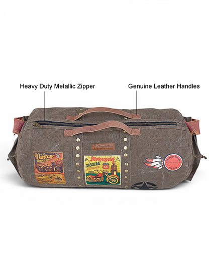 Canvas Travel Duffle Bag 25 litres | Sports Duffel | for Men and Women | Adjustable Broad Strap | Gym Bag | Airline Carry On Luggage | Quick Access Pockets |