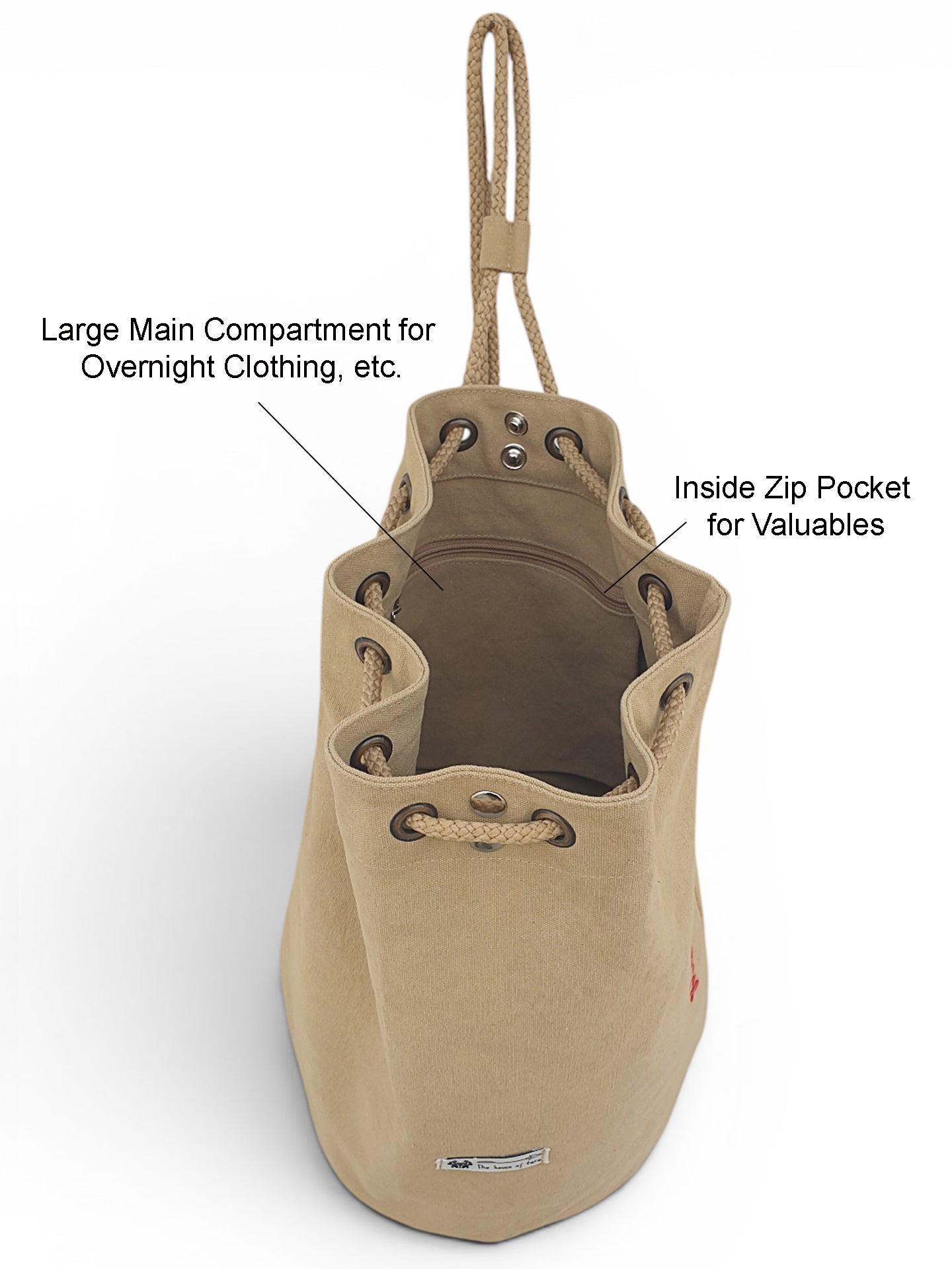 Distressed Canvas Backpack/Rucksack for Men & Women 20 Litres | Casual Cotton Bag with Spacious Compartment & Drawstring Strap | Stylish Bag suitable for College, Hiking & Everyday Essentials