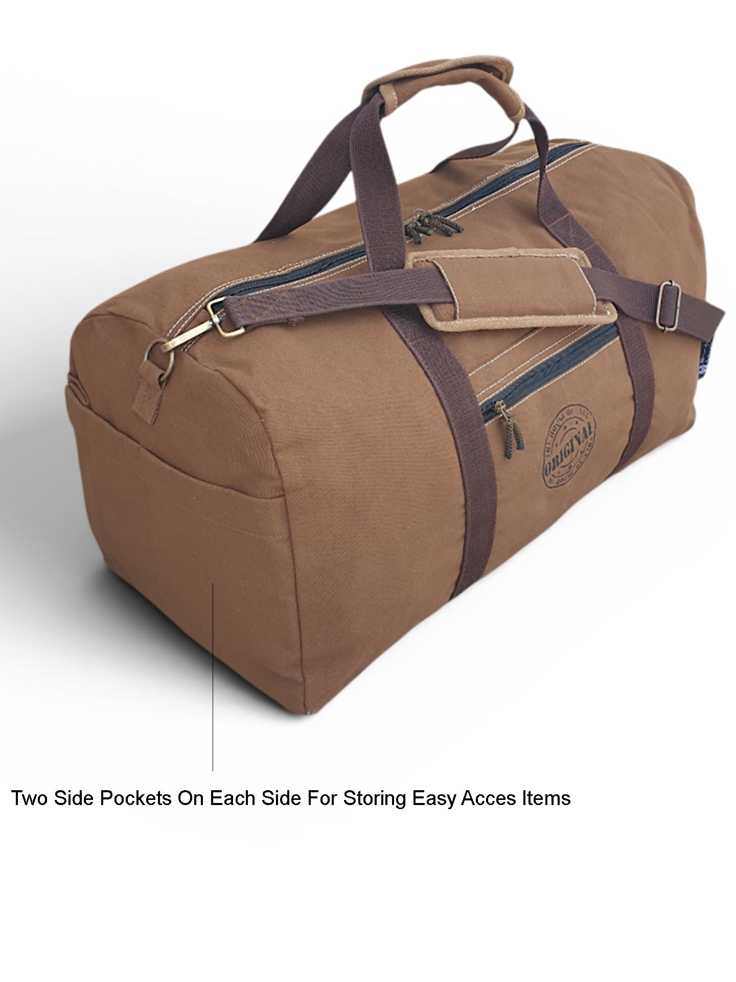 Canvas Travel Duffle Bag | 53 litres | Sports Duffel | Gym Bags | for Men and Women | 100% Cotton Lining | Detachable Broad Strap | Airline Carry-On Luggage | Oversize |