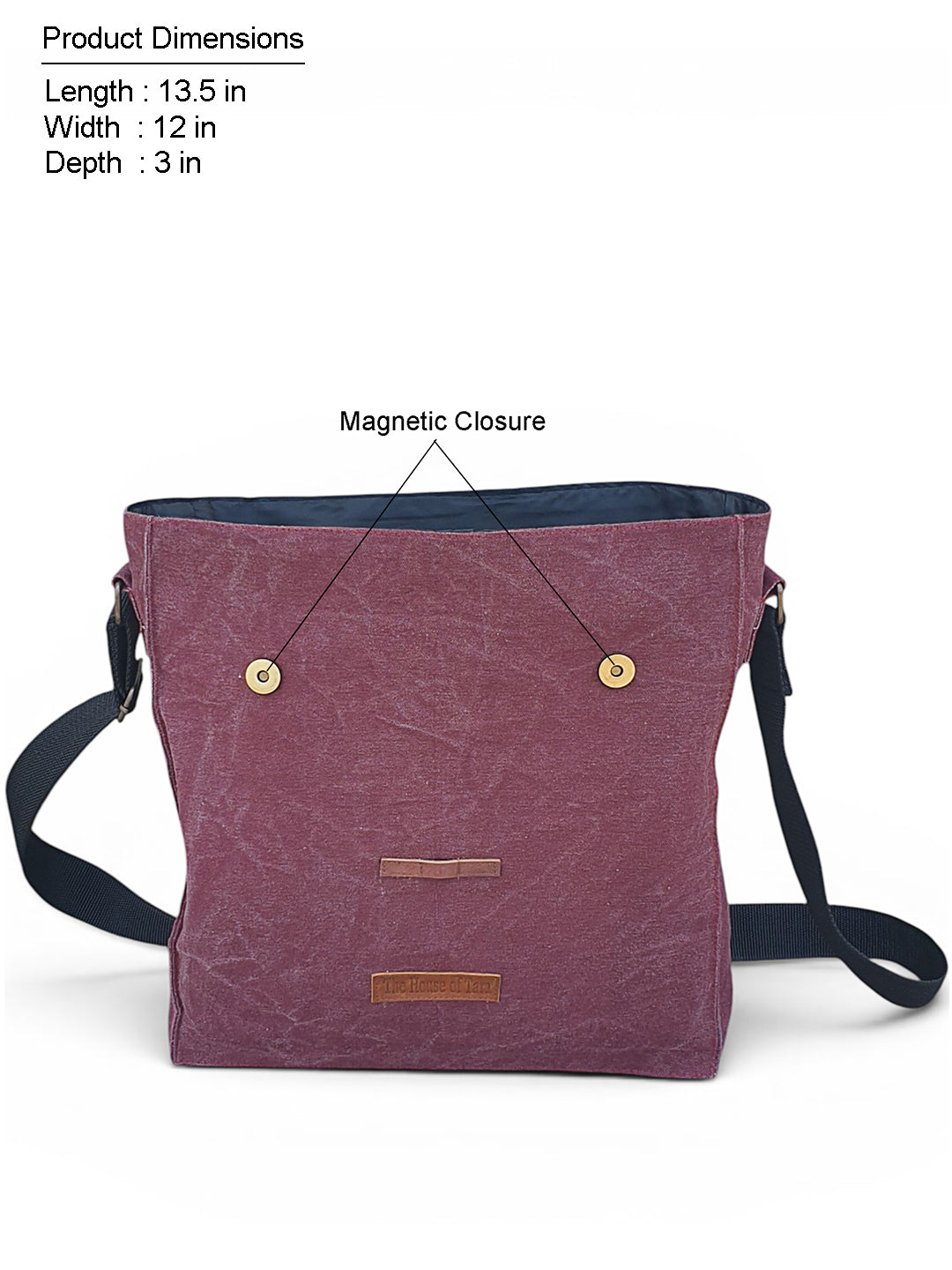 Sturdy Cotton Canvas Messenger Bags for Men and Women | With two Magnetic Snap Buttons Flap Closure, Adjustable Body Strap & Multiutility Lobster Hook
