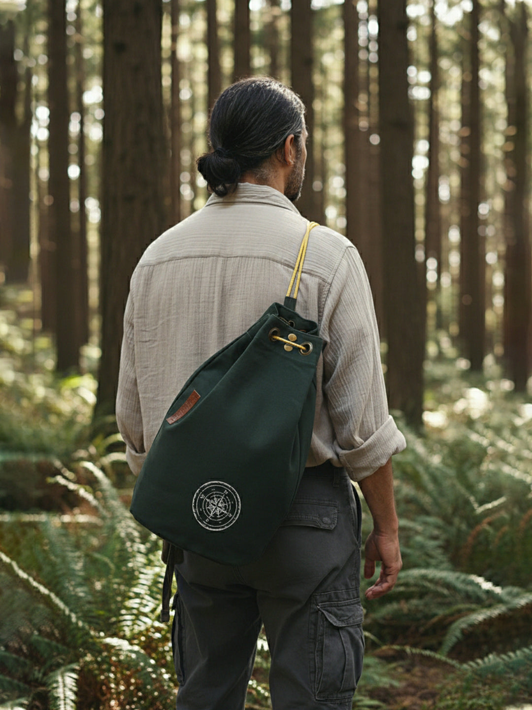 Canvas Backpack for Men & Women 20 Litres | Casual Cotton Bag with Spacious Compartment & Drawstring Strap | Stylish Bag suitable for College, Hiking & Everyday Essentials