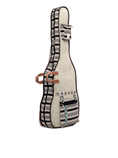 Ethnic Handloom Fabric Acoustic Guitar Bag Cover for Men and Women | Modern Guitar Case | Inner Lining | Adjustable Straps | Padded Protection | Zip Pockets |