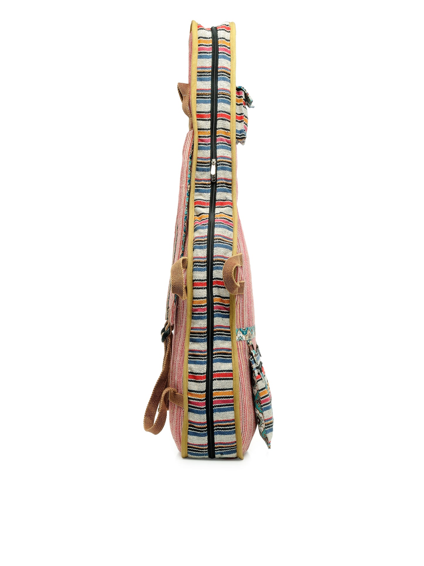 Ethnic Handloom Fabric Acoustic Guitar Bag Cover for Men and Women | Modern Guitar Case | Inner Lining | Adjustable Straps | Padded Protection | Zip Pockets |