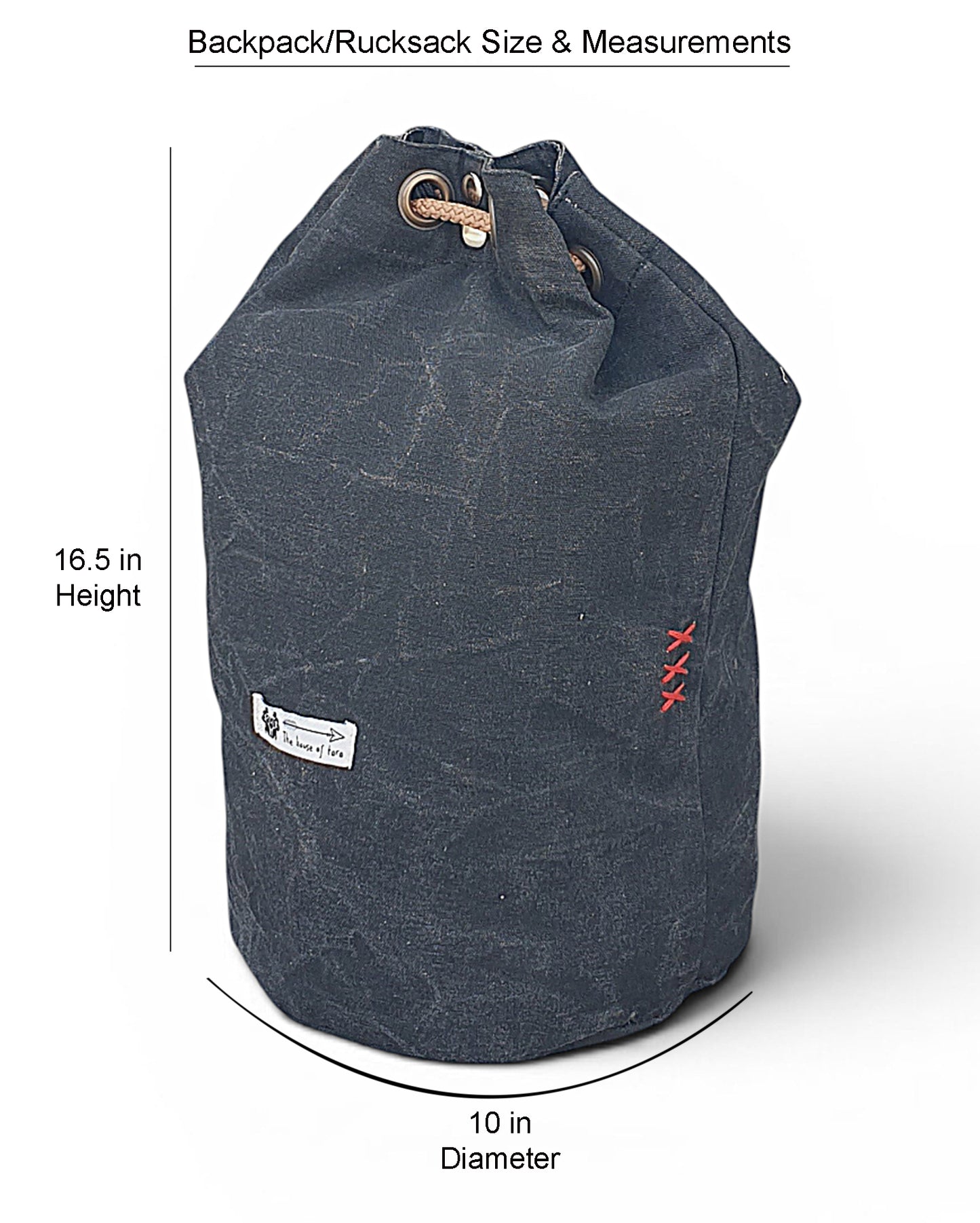 Distressed Canvas Backpack/Rucksack for Men & Women 20 Litres | Casual Cotton Bag with Spacious Compartment & Drawstring Strap | Stylish Bag suitable for College, Hiking & Everyday Essentials