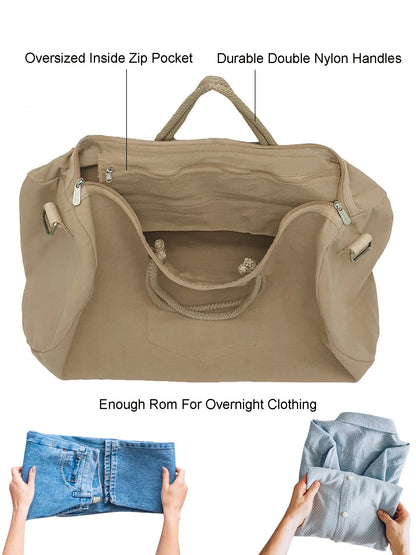 Canvas Travel Duffle Bag | 40 litres | Sports Duffel | Gym Bags | for Men and Women | Detachable Strap | Airline Carry-On Luggage | Quick Access Pockets |