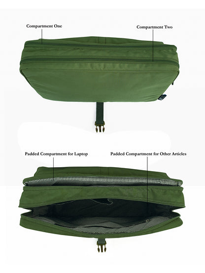 Laptop Messenger Bag | With Trolley & Detachable Shoulder Strap | 2 Zip Compartments & Multiple internal pockets | Lightweight for Travel | Fits UpTo 15.6" Laptop