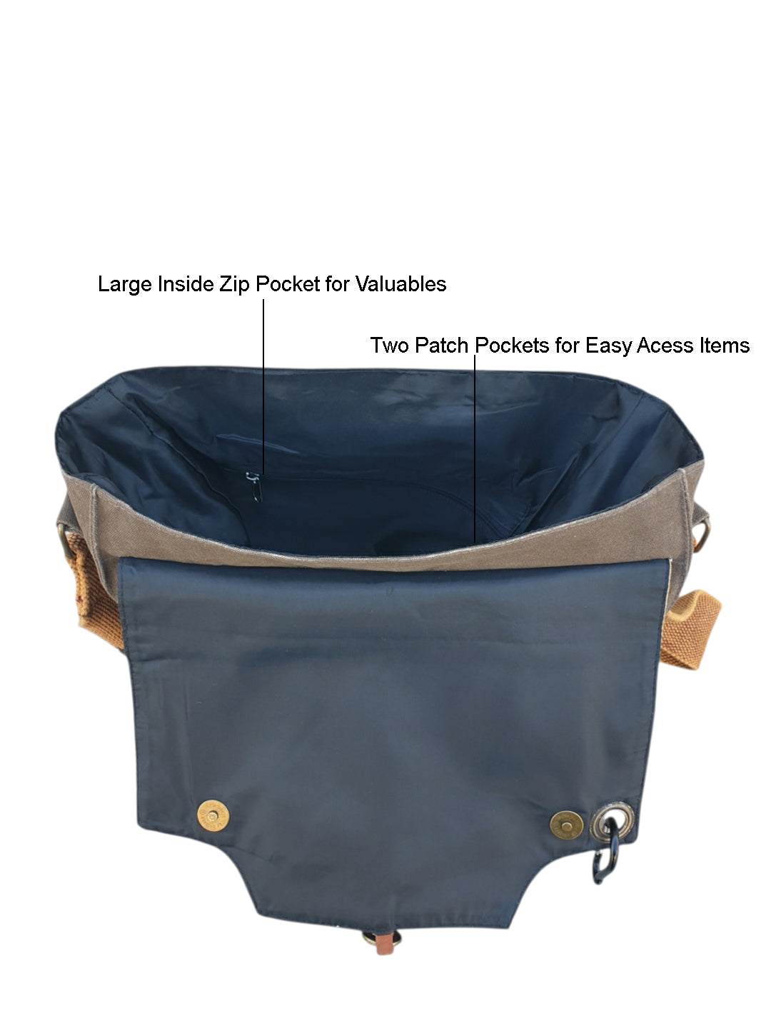 Sturdy Cotton Canvas Messenger Bags for Men and Women | With two Magnetic Snap Buttons Flap Closure, Adjustable Body Strap & Multiutility Lobster Hook