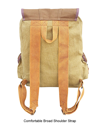 Backpack for Men & Women 27 Liters | Large Bag with Broad Adjustable Straps & 3 External Pockets | Spacious Casual Backpacks For College & Travel (Khaki Green)