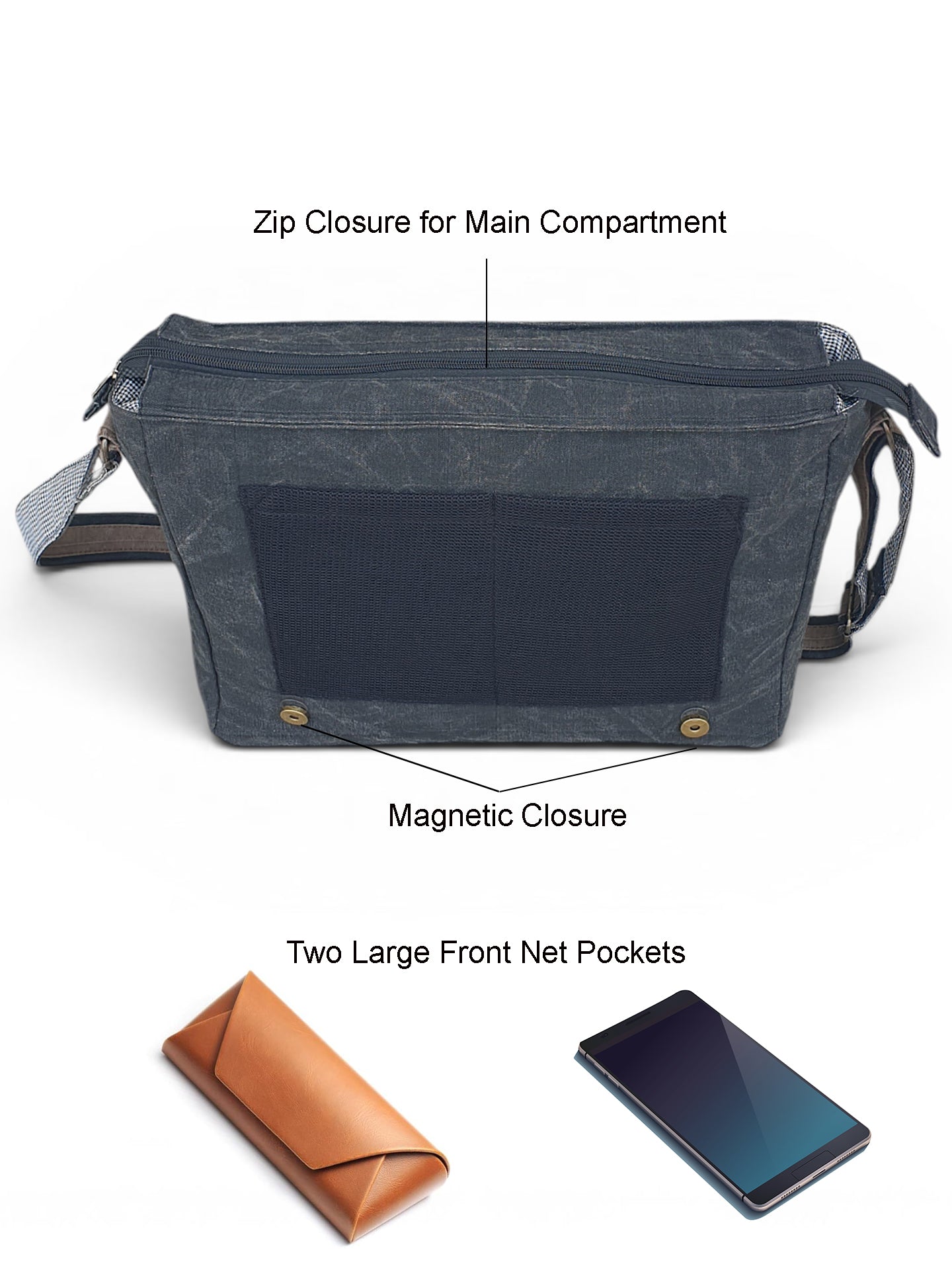 Distressed Cotton Canvas Messenger Bag for Men and Women | Printed Crossbody Sling Bag With Laptop Compartment (Upto 15.6 Inch), Broad Adjustable Straps