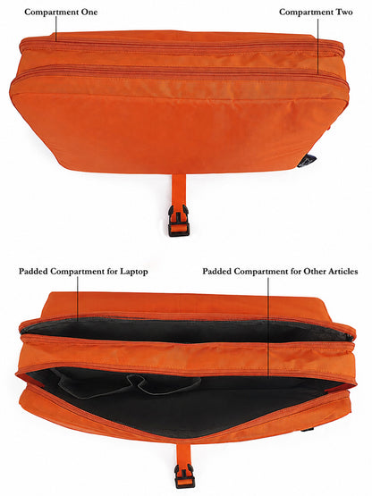 Waterproof Laptop Messenger Bag | With Trolley & Detachable Shoulder Strap | 2 Zip Compartments & Multiple internal pockets | Lightweight for Travel | Fits UpTo 15.6" Laptop