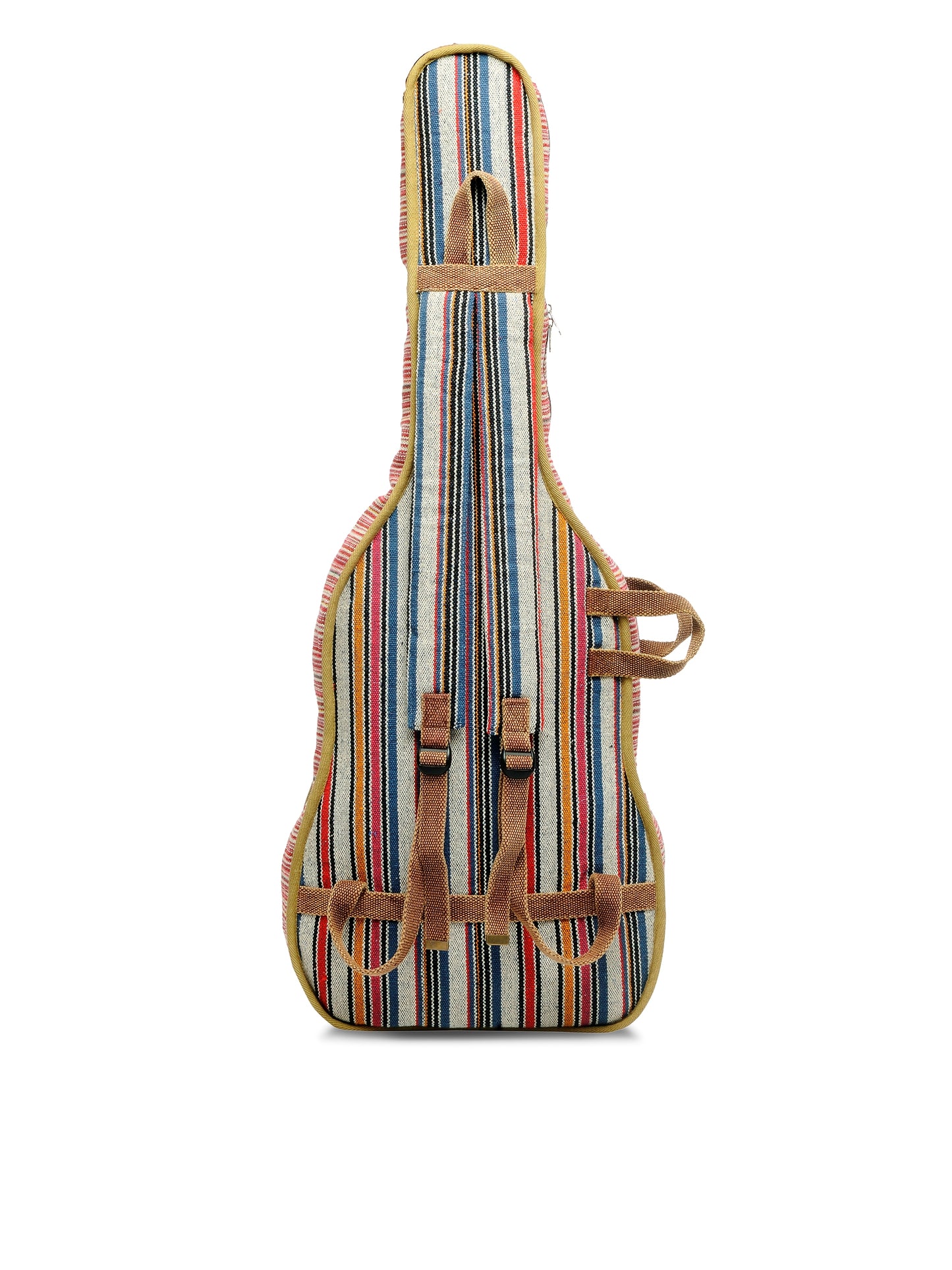 Ethnic Handloom Fabric Acoustic Guitar Bag Cover for Men and Women | Modern Guitar Case | Inner Lining | Adjustable Straps | Padded Protection | Zip Pockets |