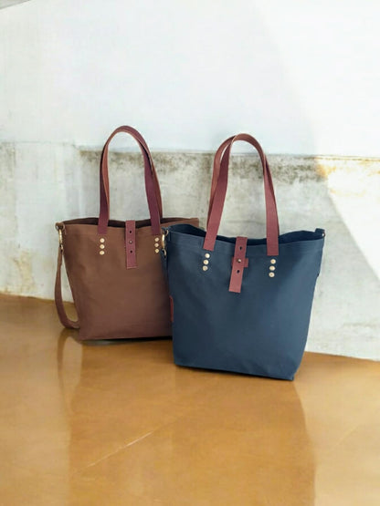 The House of tara Convertible Handbag | Canvas Tote Bag | Casual Cross Body Sling Bag | Combat Blue Color | Leather Strap Closure and External Pocket | Adjustable Strap Cotton Shoulder Bag For Women