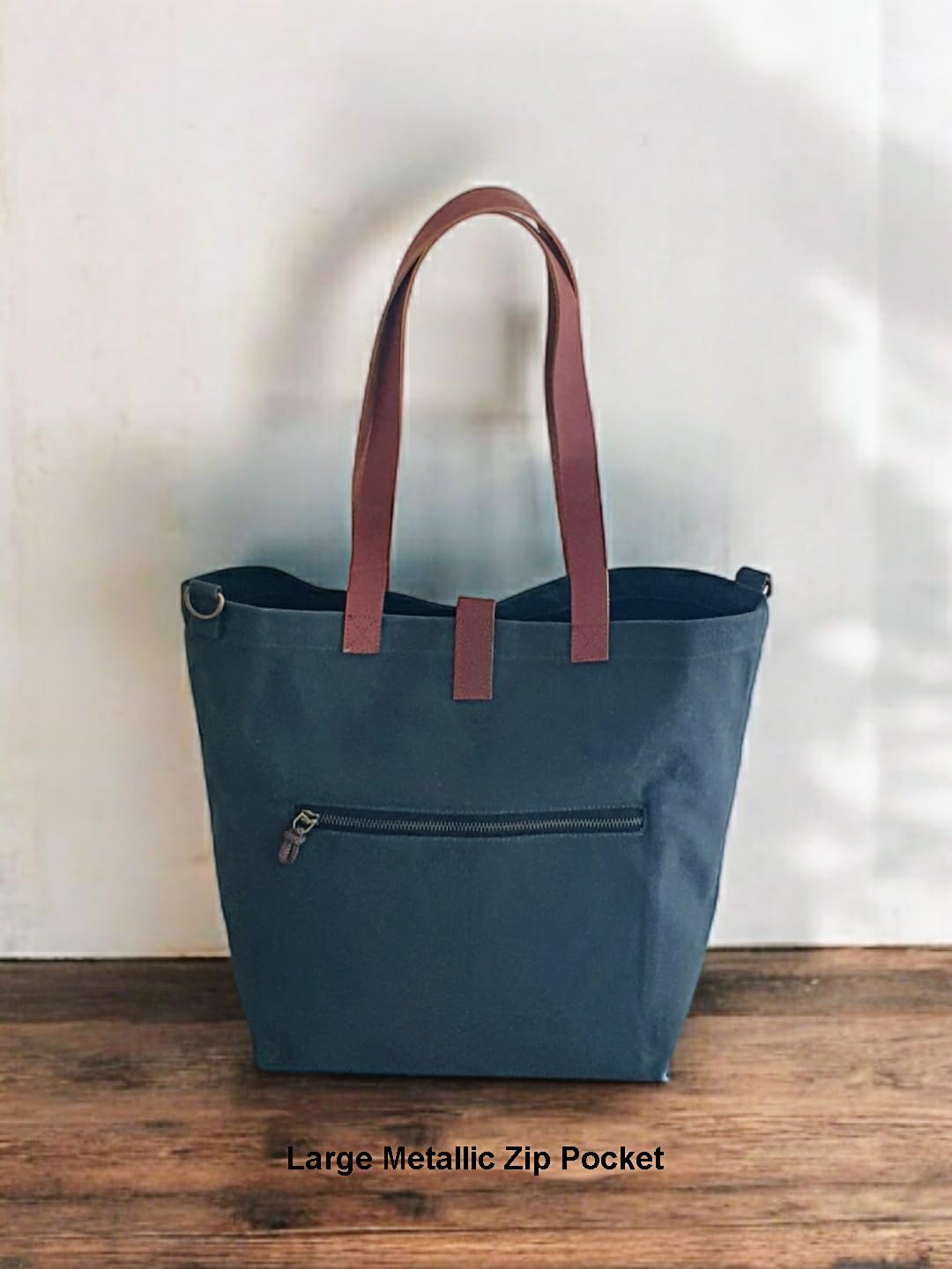 The House of tara Convertible Handbag | Canvas Tote Bag | Casual Cross Body Sling Bag | Combat Blue Color | Leather Strap Closure and External Pocket | Adjustable Strap Cotton Shoulder Bag For Women