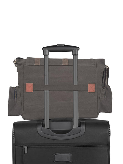 The House of tara Sturdy Cotton Canvas Messenger Bags for Men and Women | Two Magnetic Snap Buttons on Flap, Zip Closure, Adjustable Body Strap I Crossbody Sling | External Zip Pockets