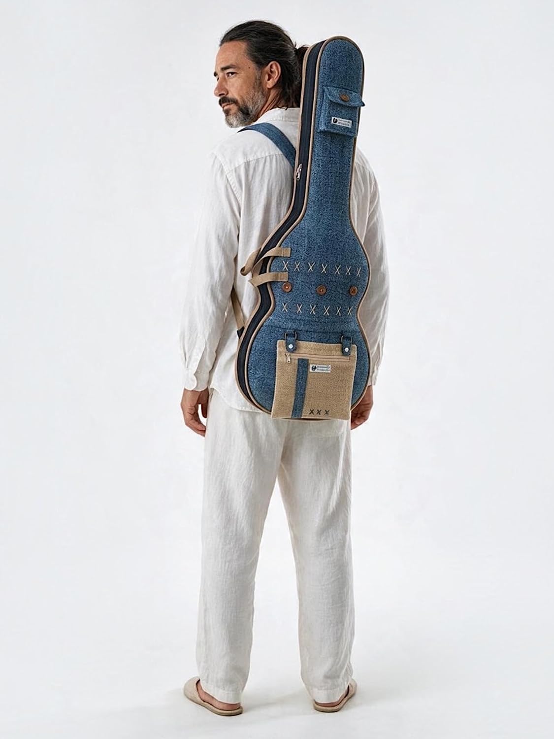 The House of tara Ethnic Heavy Cotton Fabric Electric Guitar Bag Cover for Men & Women | Modern Guitar Case |100% Cotton Lining | Adjustable Straps | Padded Protection | Zip Pockets