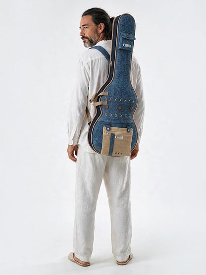 The House of tara Ethnic Heavy Cotton Fabric Electric Guitar Bag Cover for Men & Women | Modern Guitar Case |100% Cotton Lining | Adjustable Straps | Padded Protection | Zip Pockets