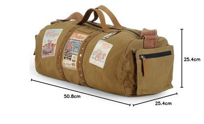 The House of Tara Canvas Travel Duffle Bag 25 litres | Sports Duffel | for Men and Women | Adjustable Broad Strap | Gym Bag | Airline Carry On Luggage | Quick Access Pockets | Khaki