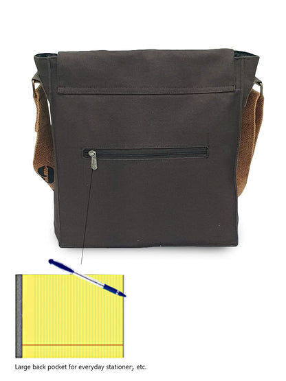 The House of tara Sturdy Cotton Canvas Messenger Bags for Men and Women | With two Magnetic Snap Buttons Flap Closure, Adjustable Body Strap & Multiutility Lobster Hook (Beige)