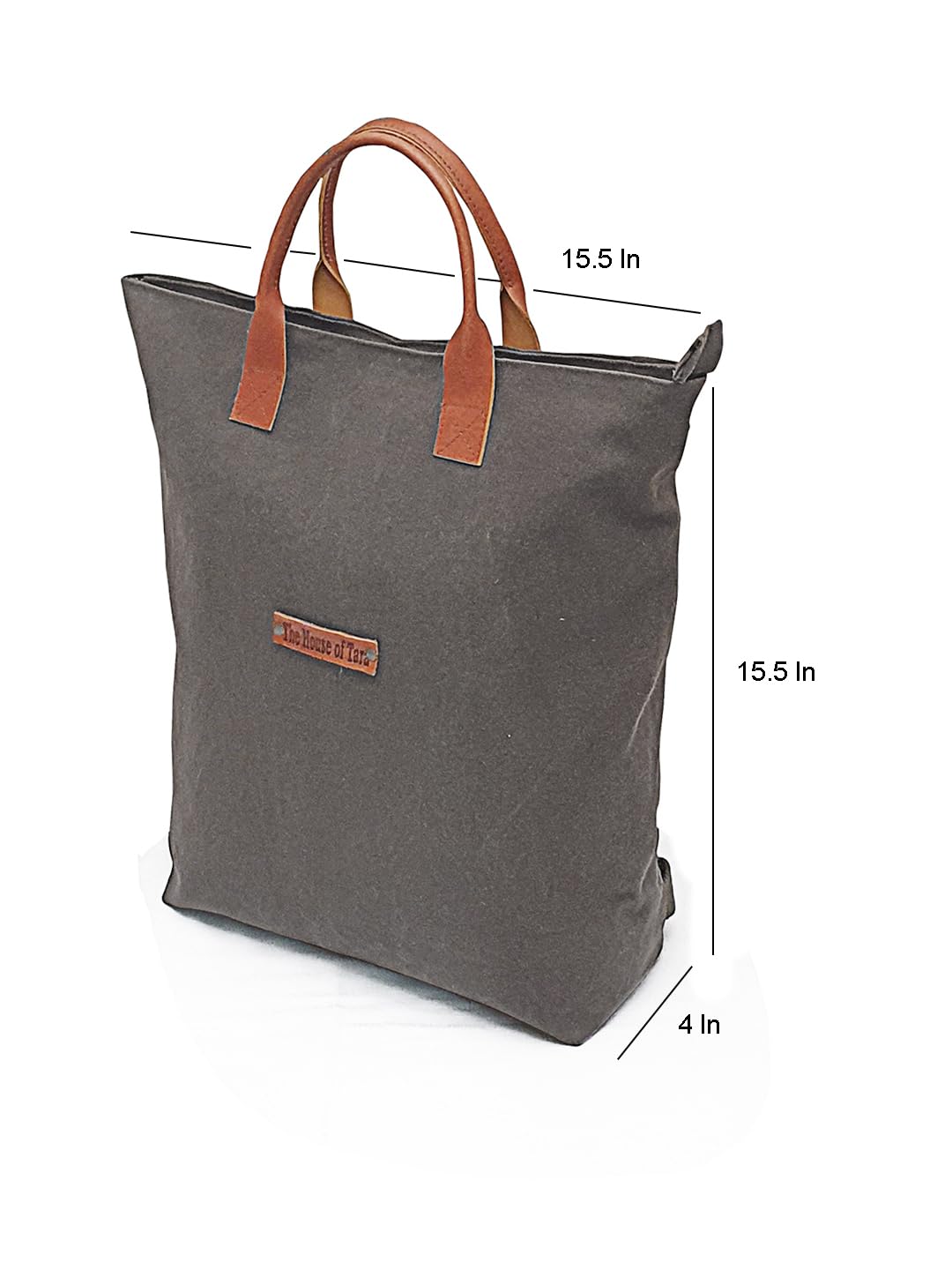 The House of tara Convertible Canvas Backpack for Men and Women 15 L | Casual Bag With Laptop Compartment (Upto 14 Inch), Inside Patch Pockets & Grab Handle | Suitable for Office & College