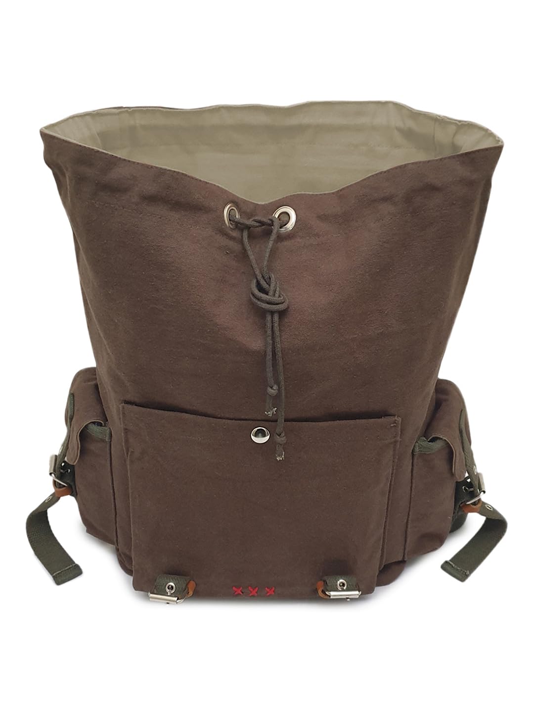 The House of tara Canvas Backpack for Men and Women 23L | Casual Cotton Bag With Waterproof Inner Lining, 4 External & 3 Internal Pockets | Backpacks Suitable for College, Travel & Hiking (Brown)