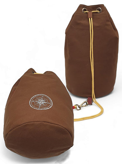 The House of tara Canvas Backpack for Men & Women 20 Litres | Casual Cotton Bag with Spacious Compartment & Drawstring Strap | Stylish Bag suitable for College, Hiking & Everyday Essentials (Khaki)