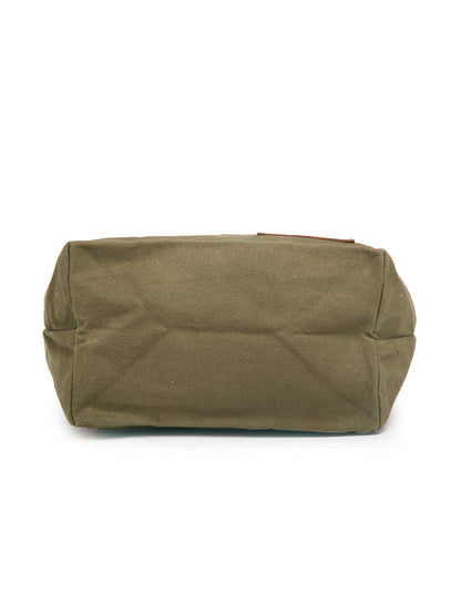 The House of tara Cotton Canvas Lunch Box Bag | Khaki Color Solid Design | 15 Ltrs Tiffin and Water Bottle Bag | Aesthetic Design with Genuine Leather Strap, Buckle & Top Handle | for Men and Women