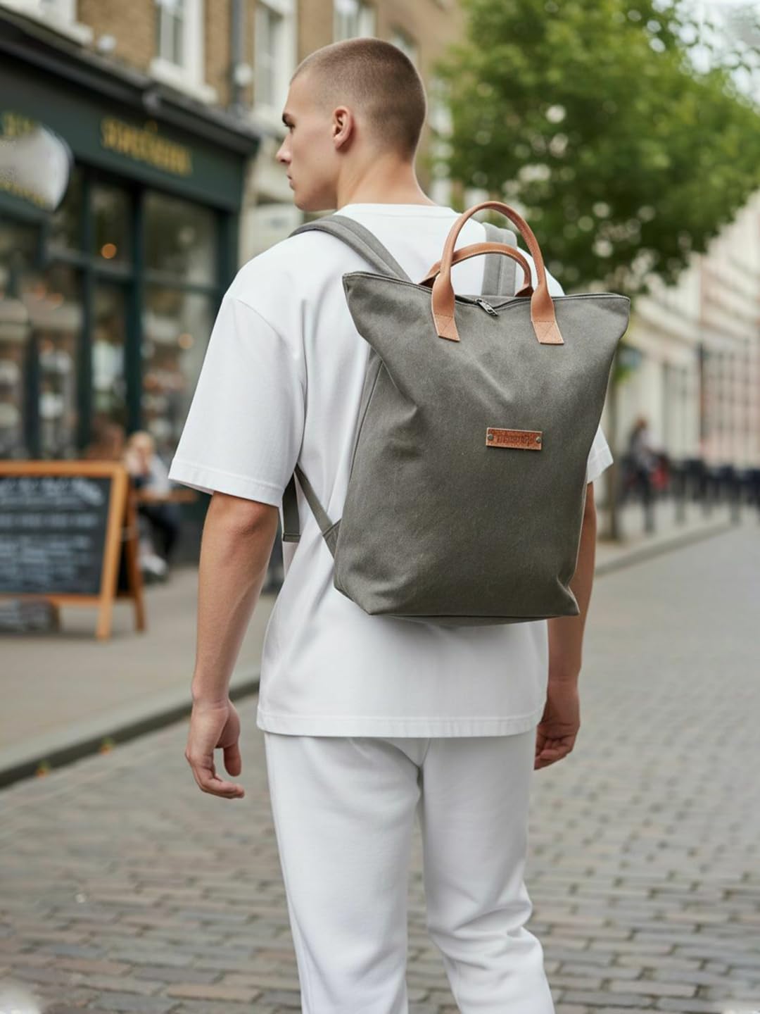The House of tara Convertible Canvas Backpack for Men and Women 15 L | Casual Bag With Laptop Compartment (Upto 14 Inch), Inside Patch Pockets & Grab Handle | Suitable for Office & College