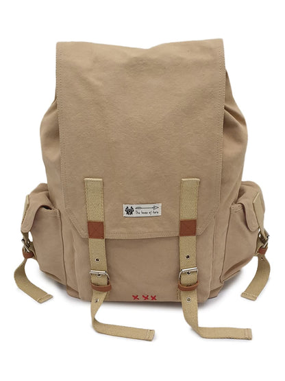 The House of tara Canvas Backpack for Men and Women 23L | Casual Cotton Bag With Waterproof Inner Lining, 4 External & 3 Internal Pockets | Backpacks Suitable for College, Travel & Hiking (Brown)