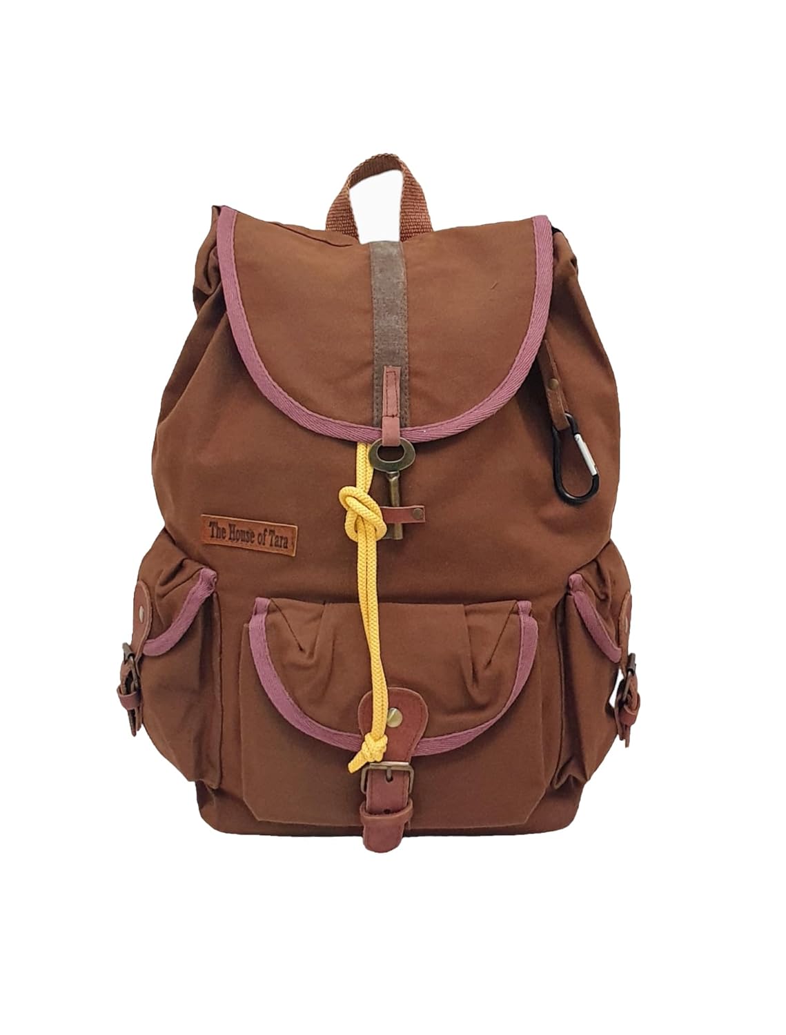 The House of tara Canvas Backpack for Men & Women 19 Liters | Waterproof Cloth Bag with Broad Adjustable Straps & 3 External Pockets | Spacious Casual Backpacks for College & Travel (Khaki Green)