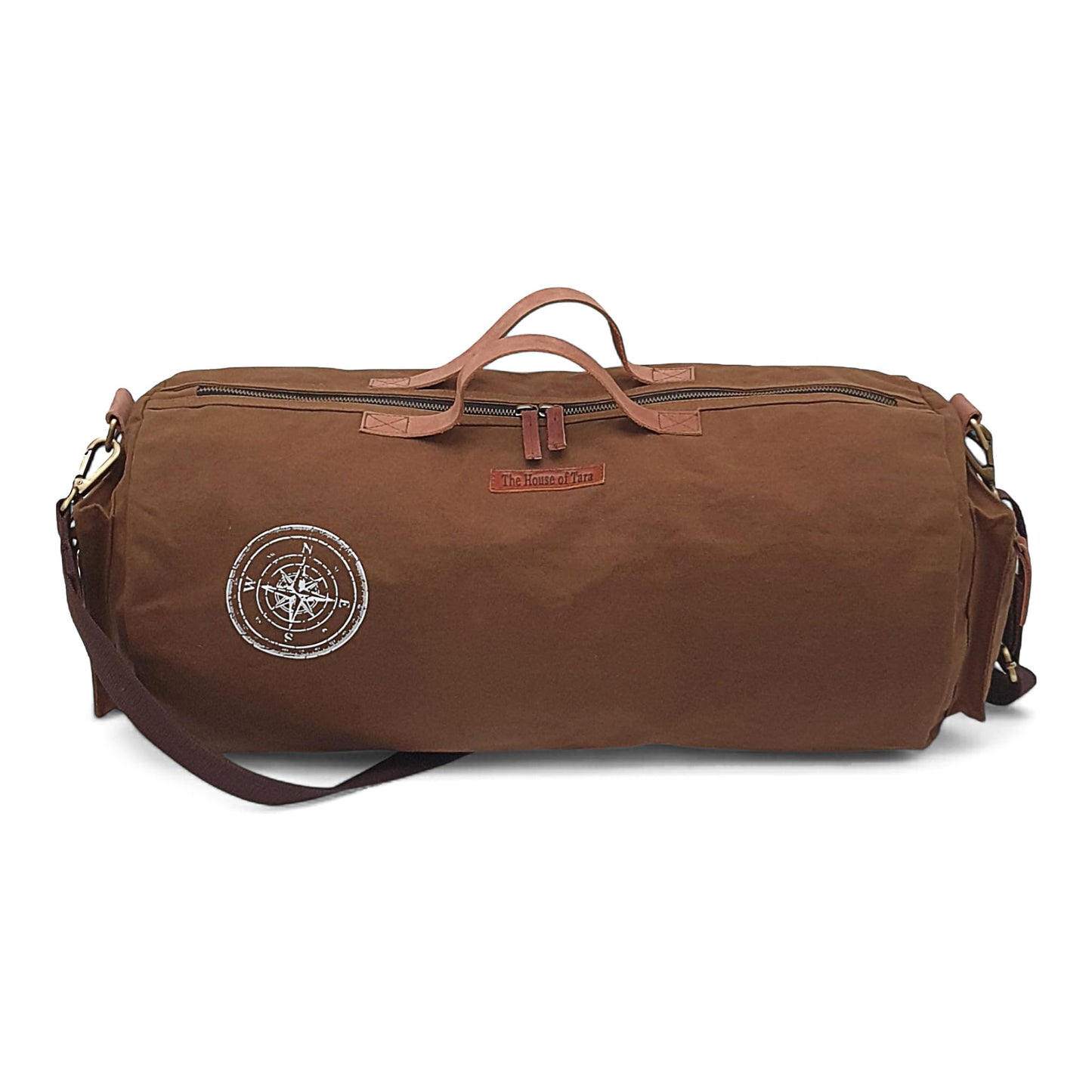 The House of Tara Canvas Travel Duffle Bag 25 litres | Sports Duffel | for Men and Women | Adjustable Removable Strap | Gym Bag | Luggage Garment Bag | Quick Access Pockets | Green Blue
