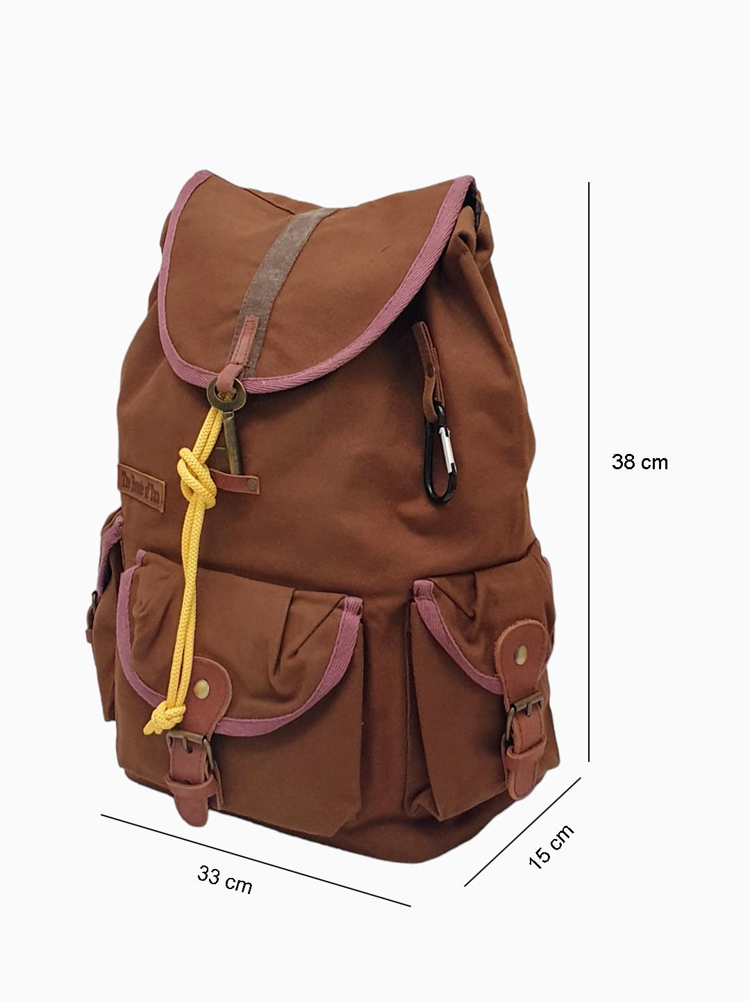 The House of tara Canvas Backpack for Men & Women 19 Liters | Waterproof Cloth Bag with Broad Adjustable Straps & 3 External Pockets | Spacious Casual Backpacks for College & Travel (Khaki Green)