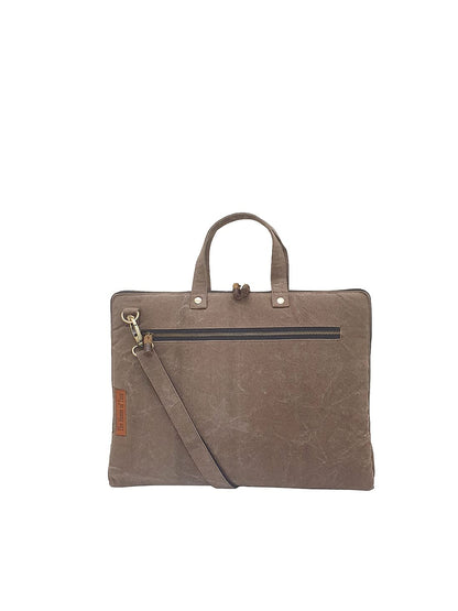 The House of tara Beige Canvas Laptop MacBook Messenger Bag for Men and Women | Formal Business Slim Crossbody Sling Bag for College Purpose | Laptop Upto 15.6 Inch | Handbags with Shoulder Straps