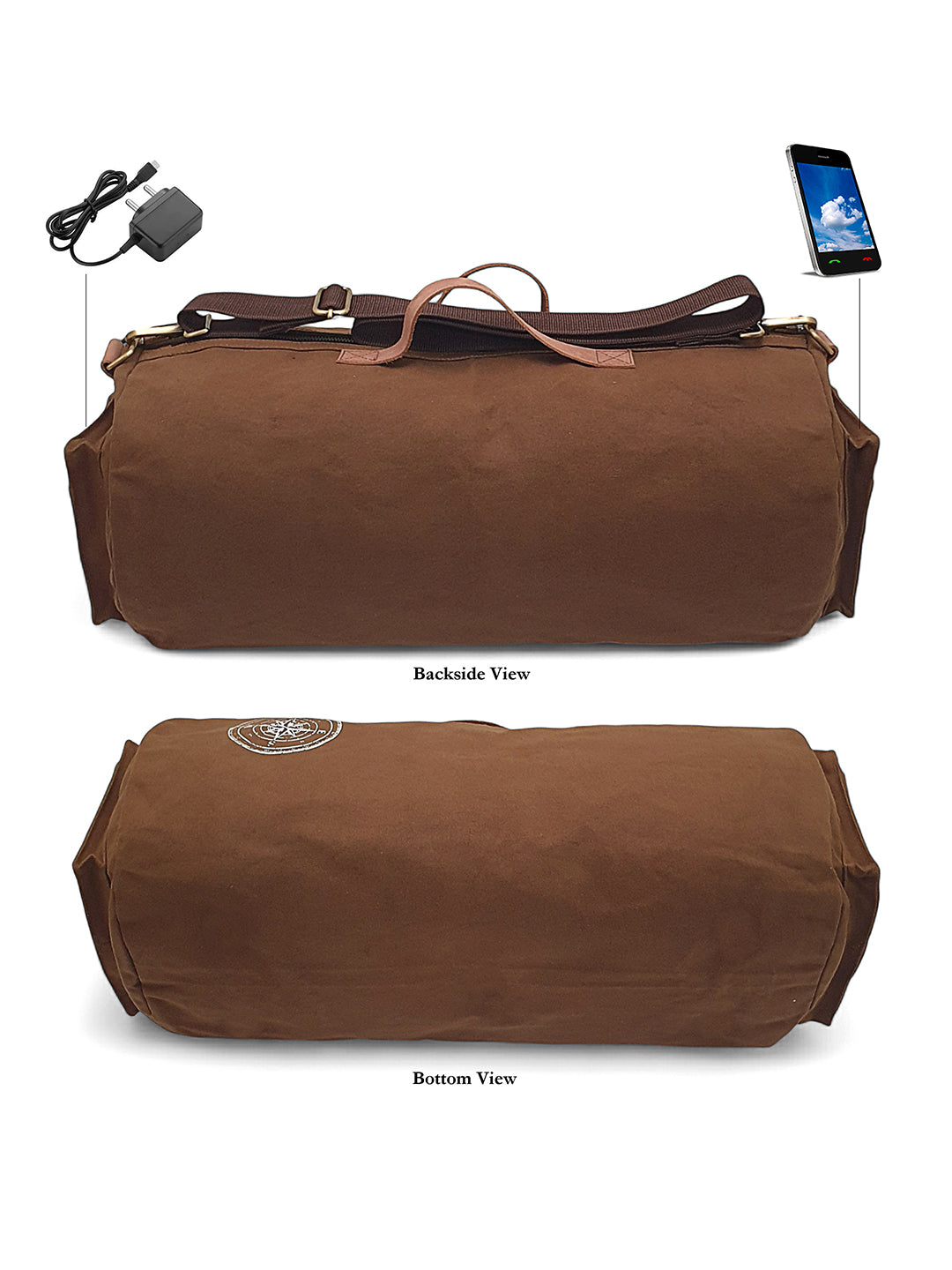 Canvas Travel Duffle Bag 25 litres | Sports Duffel | for Men and Women | Adjustable Removable Strap | Gym Bag | Luggage Garment Bag | Quick Access Pockets |