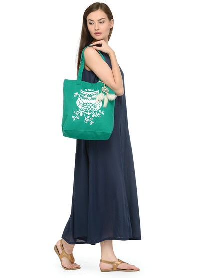 Cotton Canvas Tote Bag | Magnetic Closure & a Safety Pocket | Stylish Shoulder Bag for College & Daily Use | Digital Printed Design | With Tassel | For Women & Girls