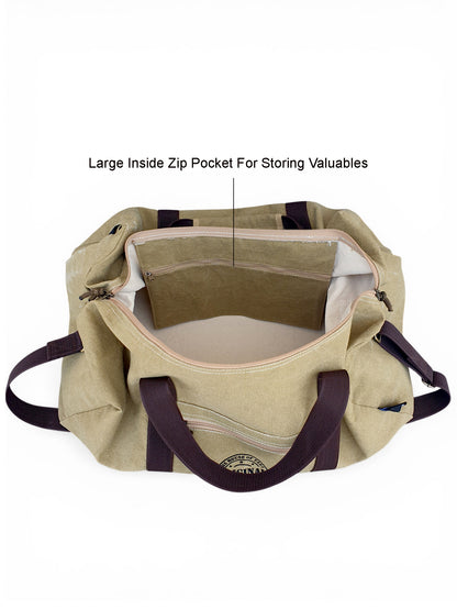 Canvas Travel Duffle Bag | 53 litres | Sports Duffel | Gym Bags | for Men and Women | 100% Cotton Lining | Detachable Broad Strap | Airline Carry-On Luggage | Oversize |