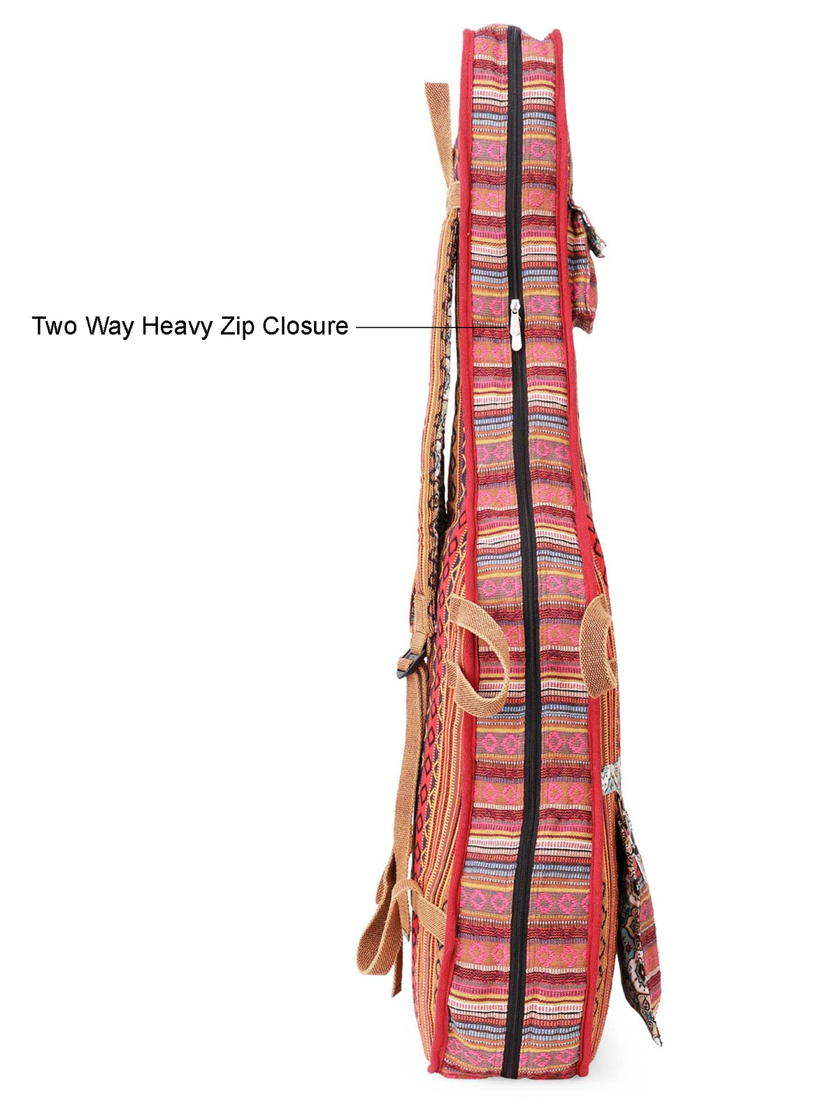 Ethnic Handloom Fabric Acoustic Guitar Bag Cover for Men and Women | Modern Guitar Case | Inner Lining | Adjustable Straps | Padded Protection | Zip Pockets |