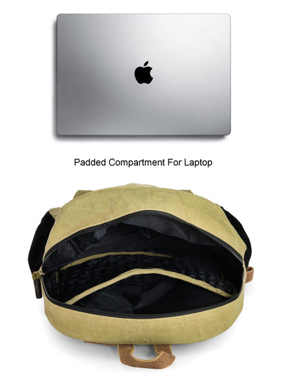Canvas Laptop Backpack for Men & Women 18 Liters | Casual Bag with  Inner Lining & Laptop Compartment (fits up to 15.6 Inch) | Suitable for College & Travel