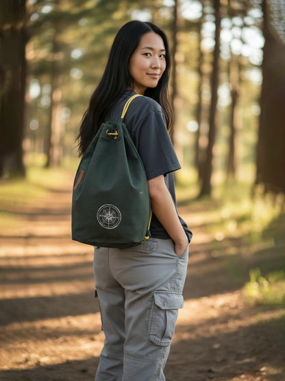 Canvas Backpack for Men & Women 20 Litres | Casual Cotton Bag with Spacious Compartment & Drawstring Strap | Stylish Bag suitable for College, Hiking & Everyday Essentials
