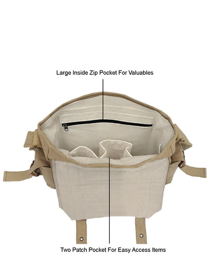 Denim Cotton Canvas Sling Messenger Bag for Men and Women I Multipurpose Crossbody Bag I Travel Bag with Adjustable Strap | Unisex Sling Bag Crossbody Handbag for Office/Travel