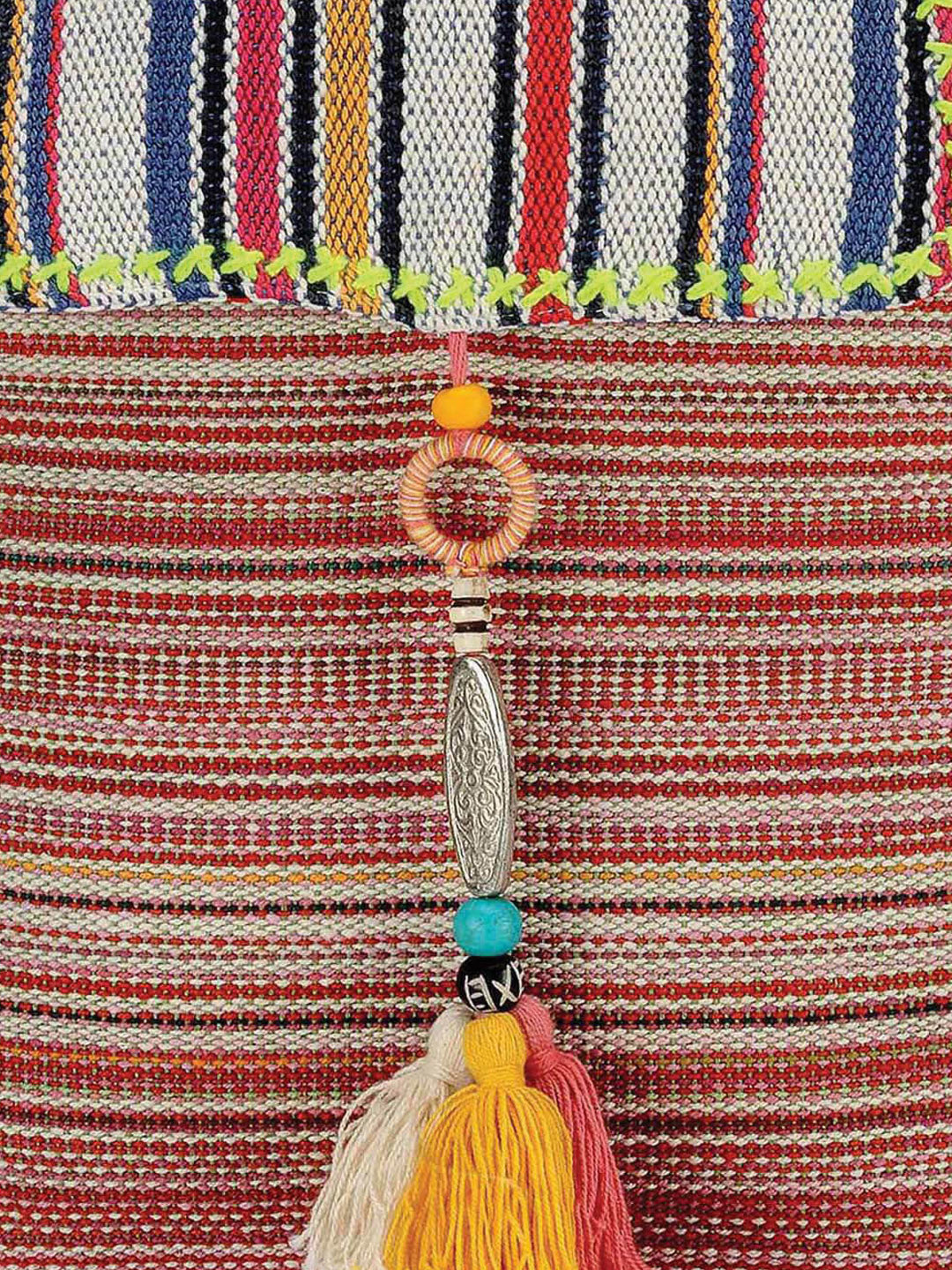 Handloom Fabric Backpack for Women 10 Litres | Multicolour Casual Cloth Bag with  Inner lining | Stylish Bag suitable for College, Travel & Beach