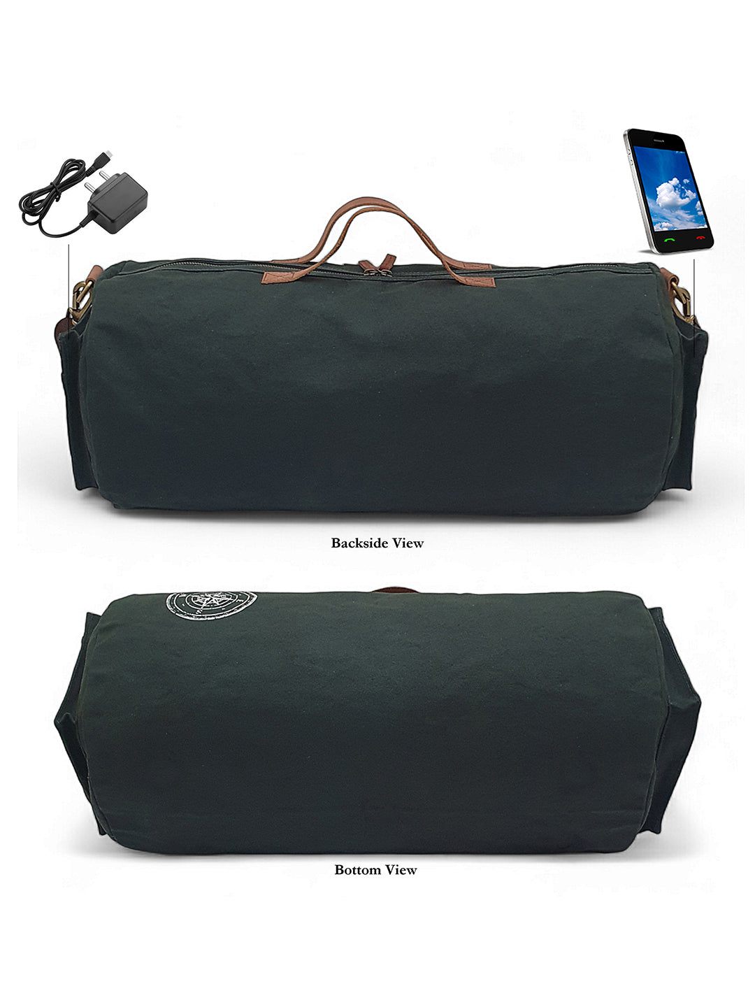 Canvas Travel Duffle Bag 25 litres | Sports Duffel | for Men and Women | Adjustable Removable Strap | Gym Bag | Luggage Garment Bag | Quick Access Pockets |