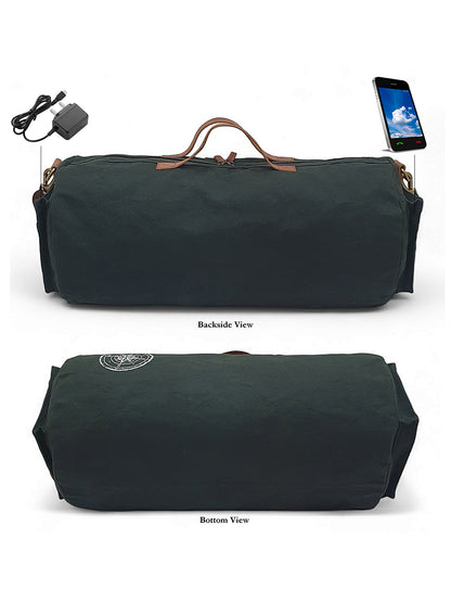 Canvas Travel Duffle Bag 25 litres | Sports Duffel | for Men and Women | Adjustable Removable Strap | Gym Bag | Luggage Garment Bag | Quick Access Pockets |