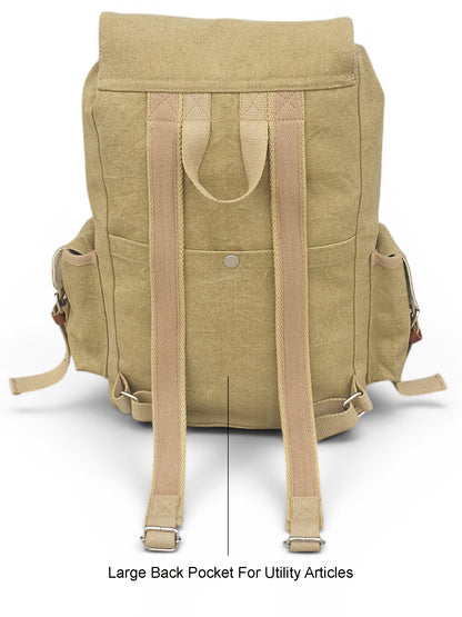Canvas Backpack for Men and Women 23L | Casual Cotton Bag With  Inner Lining, 4 External & 3 Internal Pockets | Backpacks Suitable for College, Travel & Hiking