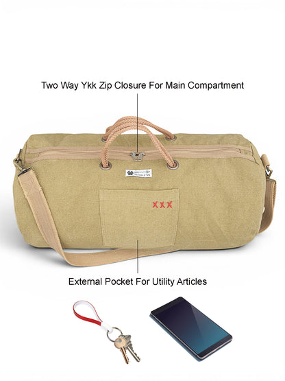 Canvas Travel Duffle Bag | 40 litres | Sports Duffel | Gym Bags | for Men and Women | Detachable Strap | Airline Carry-On Luggage | Quick Access Pockets |