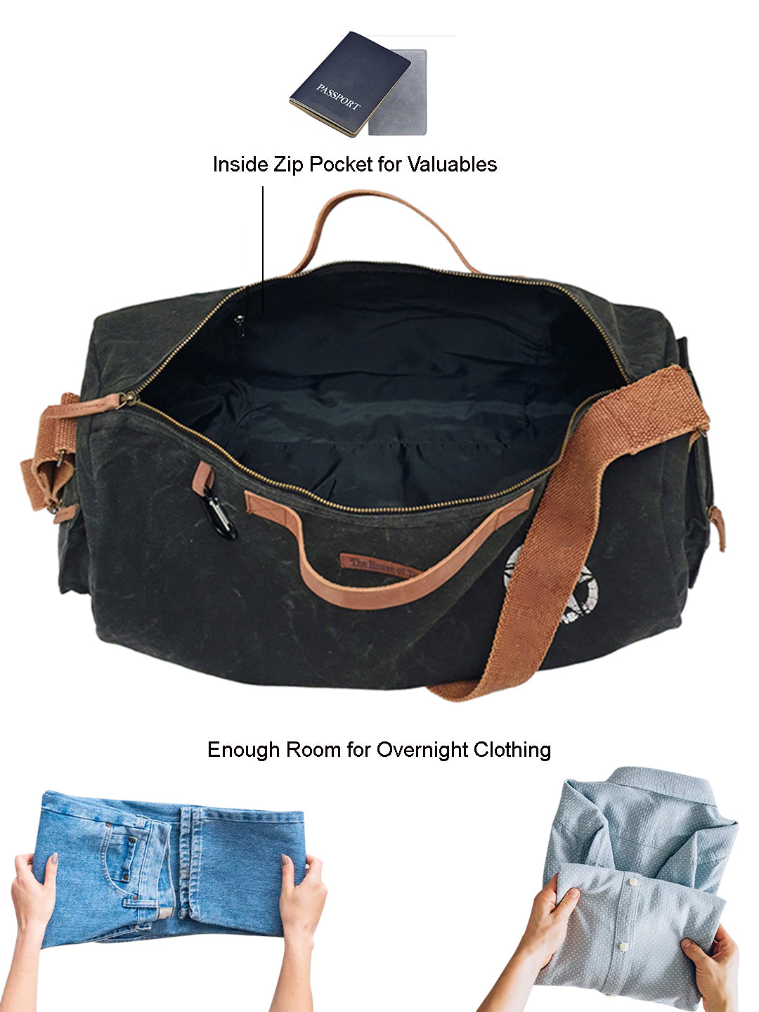 Canvas Travel Duffle Bag | 25 litres | Sports Duffel | Gym Bags | for Men and Women | Adjustable Broad Strap | Airline Carry-On Luggage | Quick Access Pockets |