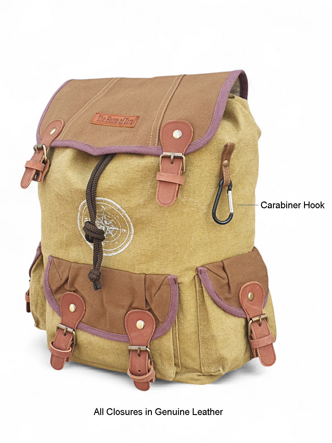 Backpack for Men & Women 27 Liters | Large Bag with Broad Adjustable Straps & 3 External Pockets | Spacious Casual Backpacks For College & Travel (Khaki Green)