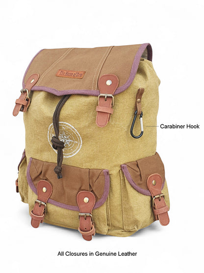 Backpack for Men & Women 27 Liters | Large Bag with Broad Adjustable Straps & 3 External Pockets | Spacious Casual Backpacks For College & Travel (Khaki Green)