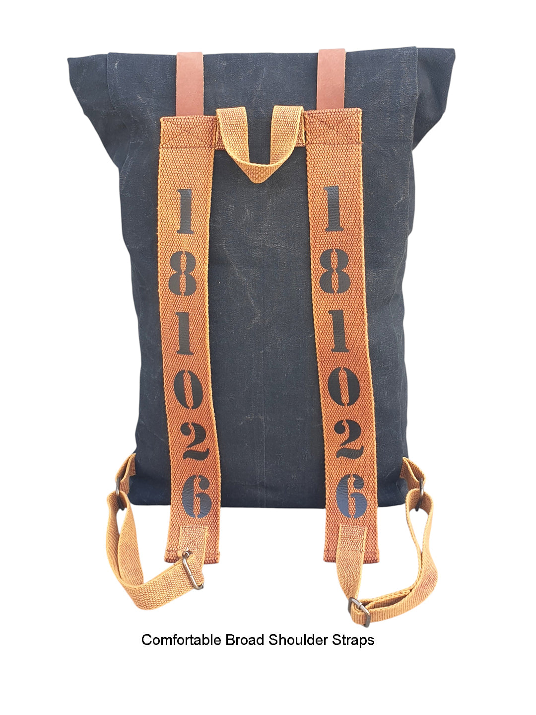Canvas Backpack for Men and Women 21 Litres |  Cotton Bag with Top Roll Down Design & Leather strap Closure | Casual Backpacks Suitable for College, Travel & Hiking