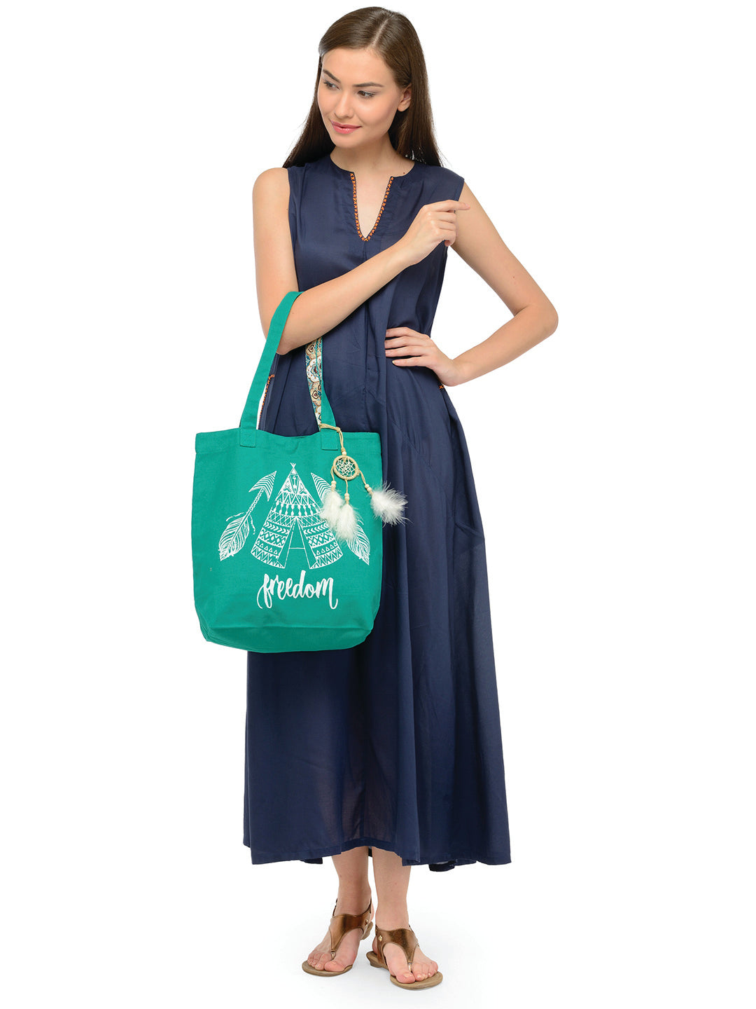 Cotton Canvas Tote Bag | Magnetic Closure & a Safety Pocket | Stylish Shoulder Bag for College & Daily Use | Digital Printed Design | With Tassel | For Women & Girls
