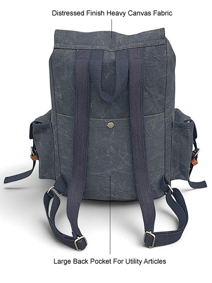 Canvas Backpack for Men and Women 23L | Casual Cotton Bag With  Inner Lining, 4 External & 3 Internal Pockets | Backpacks Suitable for College, Travel & Hiking